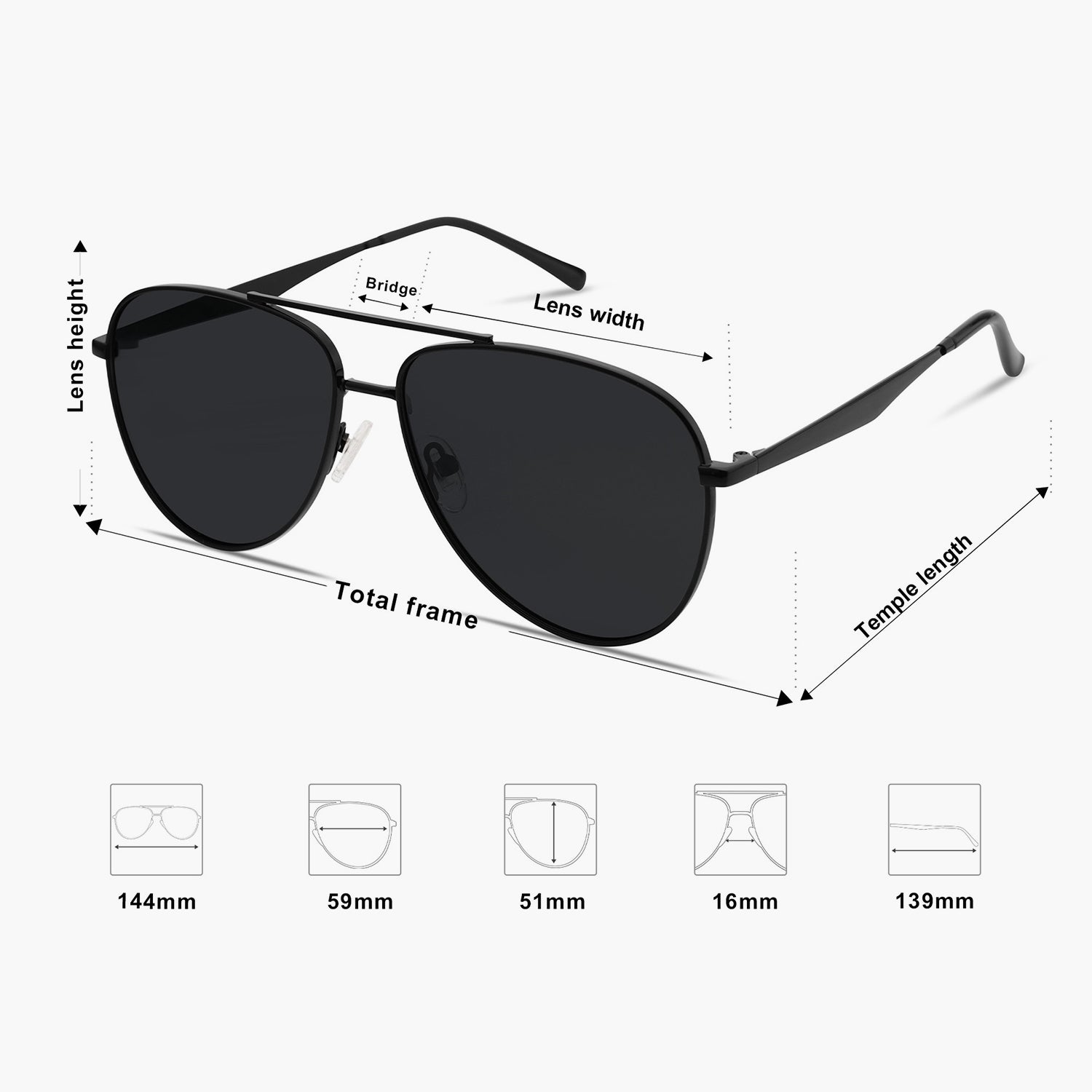 Retro Rectangular Aviator Sunglasses Premium Glass Lens Flat Metal Sun  Glasses Men Women