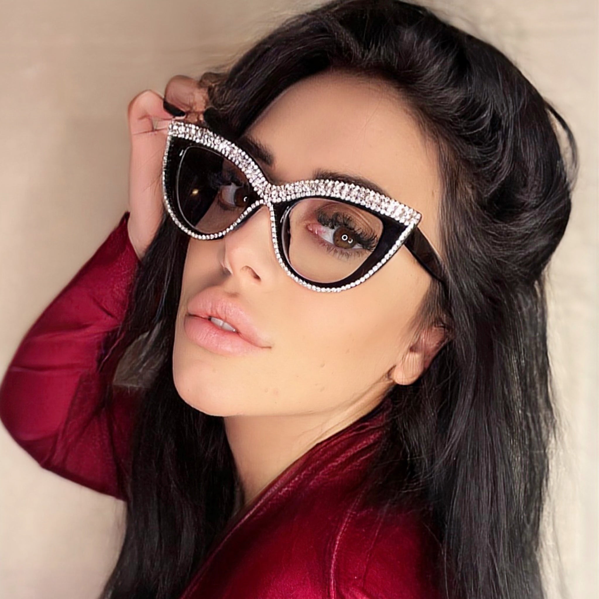 Buy Cat Eye Glasses Rhinestone Glasses Online Trendy Prescription Glasses Crush Sojos Vision 5514