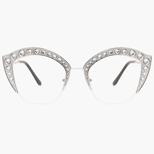 Tina Vintage Cat Eye Glasses Frames - leopard