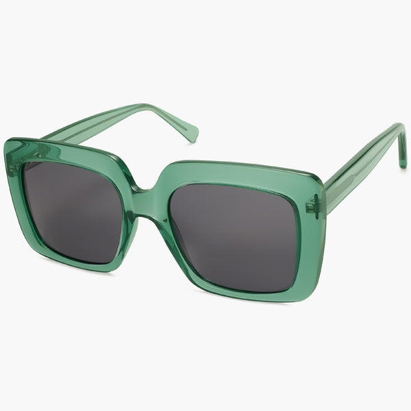 DEJA Green Oversized Square Sunglasses