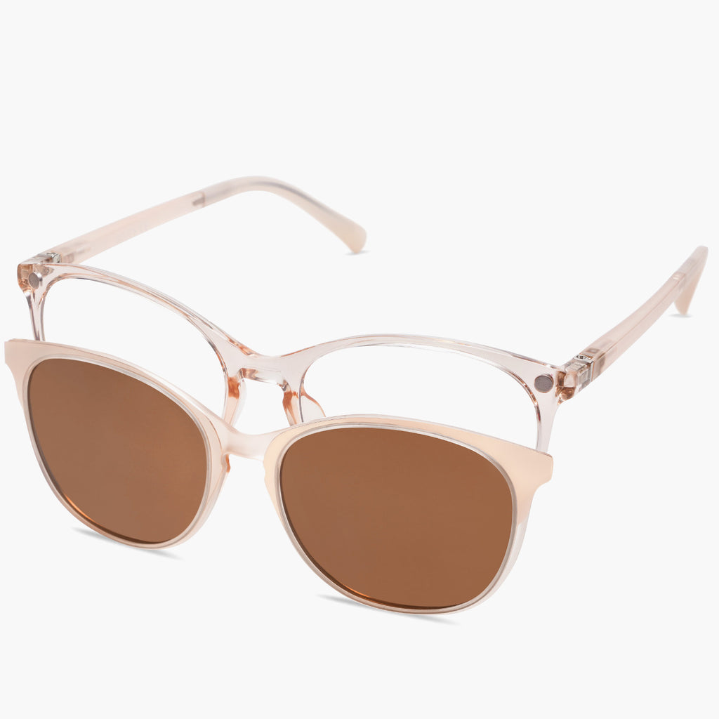 Buy Gold Frame Anti Blue Lens&Grey Clip-On Square Sunglasses for